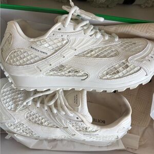 Bottega Veneta Off-White Woven Mesh Sneakers